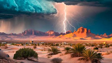 City Dramatic view of a heavy thunderstorm by Mustafa Kurnaz