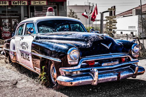 Oldtimer Polizei Auto in Seligman Route 66 in Arizona USA in HDR