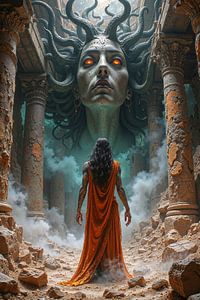 Dark Fantasy Wandbild: THALYSSARA – Der zerstörte Tempel von Medusa