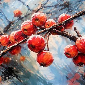 Decorative flowers with frost by Linda de Klein