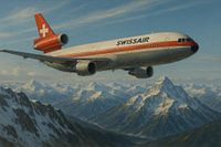 Swissair boven de Alpen