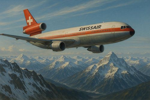 Swissair über den Alpen