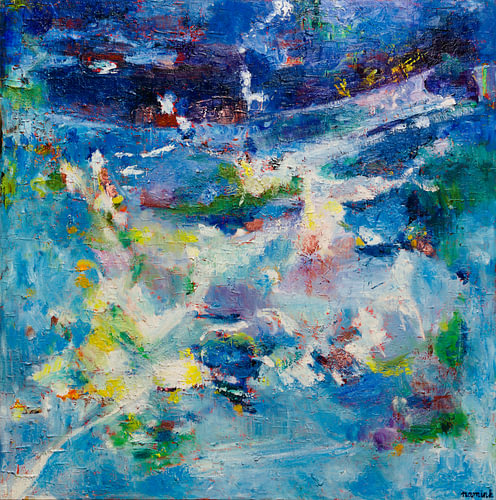 Winter Light | Abstract blue oil painting