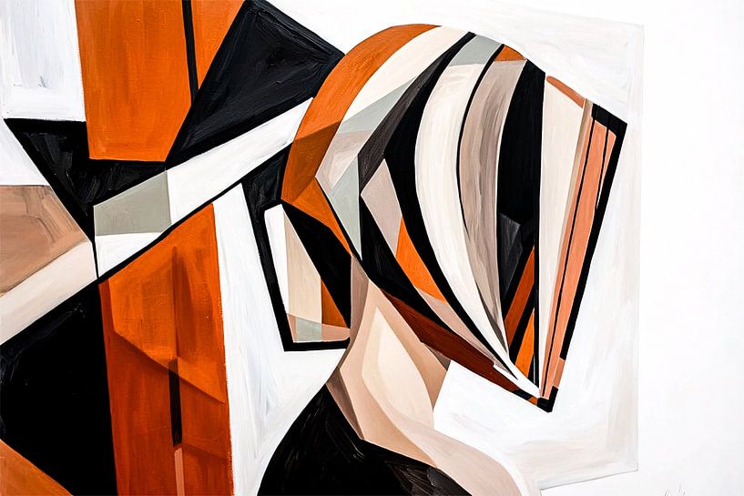 Geometrischer abstrakter Kopf in Farben von Imperial Art House