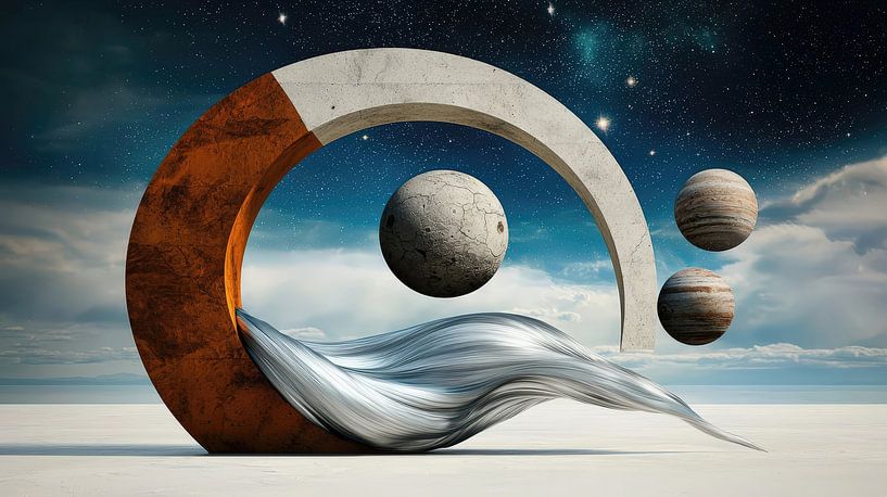 Die Sphären des kosmischen Flusses von Klaus Tesching - Art-AI