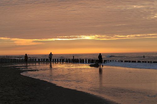 zonsondergang op het strand