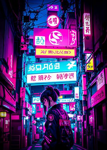 Cyberpunk Anime Mädchen Japan
