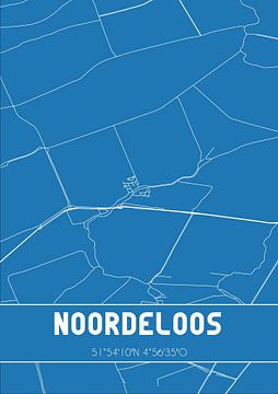 Blauwdruk | Landkaart | Noordeloos (Zuid-Holland) van Rezona