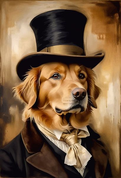 Golden Retriever Hond in Victoriaanse Jurk van MIROKKU