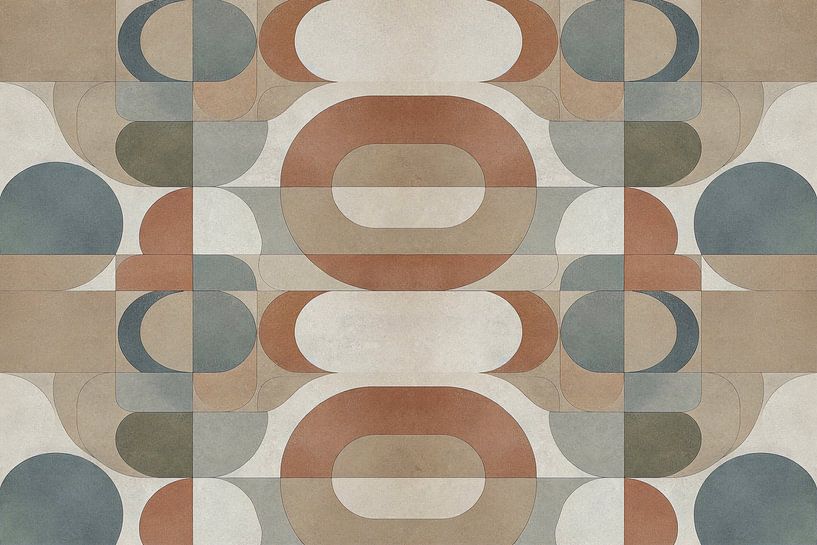 Mid Century Modern abstract contemporary art earth colours by Mad Dog Art