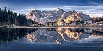 Lac de montagne près des Trois Cimets dans les Dolomites sur Voss Fine Art Fotografie