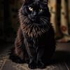 Chat Maine Coon noir sur Petra Dreiling-Schewe
