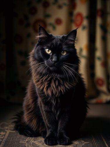 Zwarte Maine Coon-kat