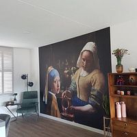 Customer photo: Girl with a Pearl Earring  -  the milkmaid - Johannes Vermeer by Lia Morcus, as seamless wallpaper