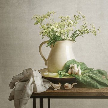 Still life with cow parsley. Taupe. by Alie Ekkelenkamp
