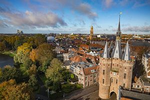 Luftaufnahme der Stadt Zwolle am Sassenpoort