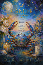 Peinture sur le thème du Cancer – La beauté cosmique du zodiaque sur Galerie Hoppenbrouwers