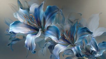Blume in Blau von Gelissen Artworks