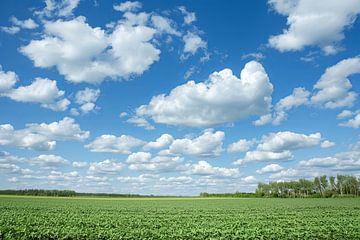 weiland met dramatische wolkenlucht van Egon Zitter