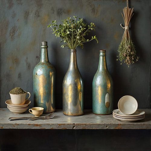 Stilleven met Flessen