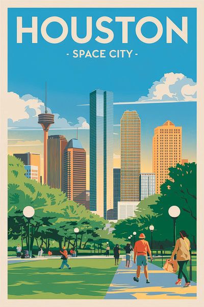 Houston, Texas Vintage Travel Poster by Poster Art Shop