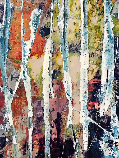 La danse des couleurs dans la forêt - techniques mixtes - Johan Noordhoff - 2022 par Johan de Jong