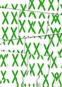 Green X cut up