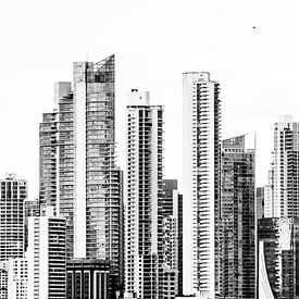 Skyline in zwart-wit, Panama-Stad van The Book of Wandering
