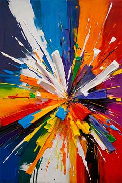 Abstracte kleurrijke explosie van moderne kunst van Art & Soul Creations