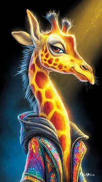 giraffe portrait by Gelissen Artworks