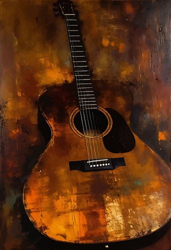 Acoustic Guitar Abstract Splatter
