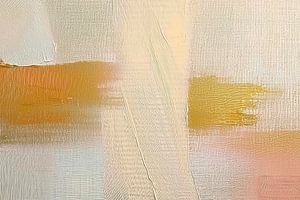 Abstrakte Malerei in Gold, Lachsrosa und natürlichem -1