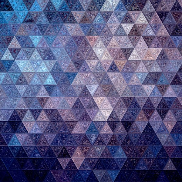 Mozaïek driehoek blauw #mosaic van JBJart Justyna Jaszke
