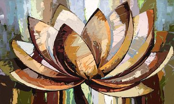 Lotus in abstracte tinten van Imperial Art House