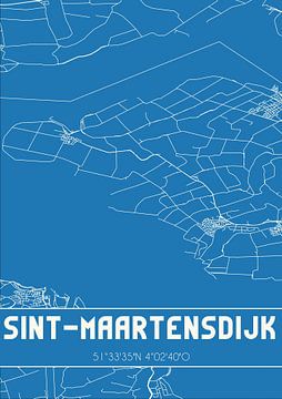 Blaupause | Karte | Sint-Maartensdijk (Zeeland) von Rezona