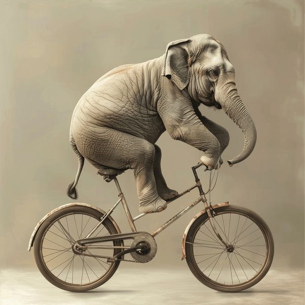 Elephant on a bicycle by Poster Art Shop