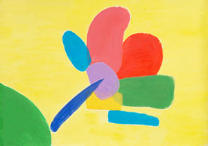 Die Blume (minimalistische Darstellung einer Blume in Acrylfarbe)