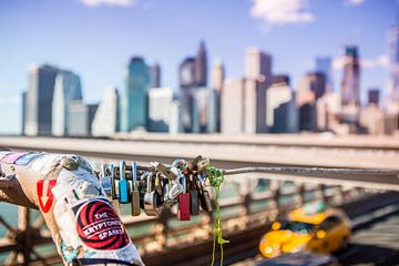 New York Skyline, Manhattan, Brooklyn Bridge van Maarten Egas Reparaz