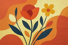 Abstracte botanische illustratie. van Galerij Hoppenbrouwers