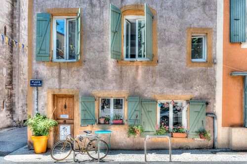 Een plein in Crest (Drome)