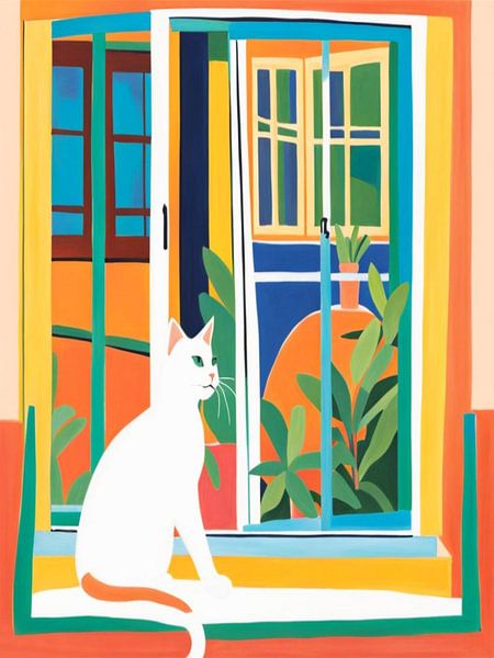 Katze im Fenster Stil Henri Matisse von TOAN TRAN