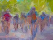 Impressie wielrennen abstract van Paul Nieuwendijk thumbnail