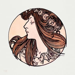 Dame, mit Kamelien, Sarah Bernhardt,Alphonse Mucha, (1897)