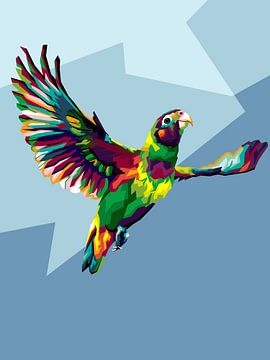 The Animal Bird Flay in Sky Pop-art geweldig van miru arts