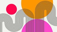 Modern Abstrakt Bogen Geometrisch Organisch Farbenfroh