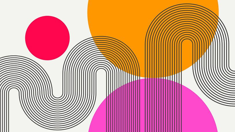 Modern Abstract Arch Geometric Organic Colourful by Mad Dog Art