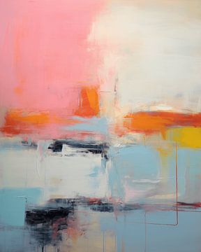 Pastelkleuren modern en abstract van Studio Allee
