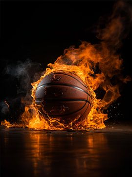 Brandend basketbal van BlindDeerStudio