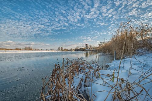 Sneeuw bij Molen de Vrijheid Beesd