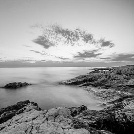 Zwart Wit Zonsondergang Kroatië  by Ruwan Silva